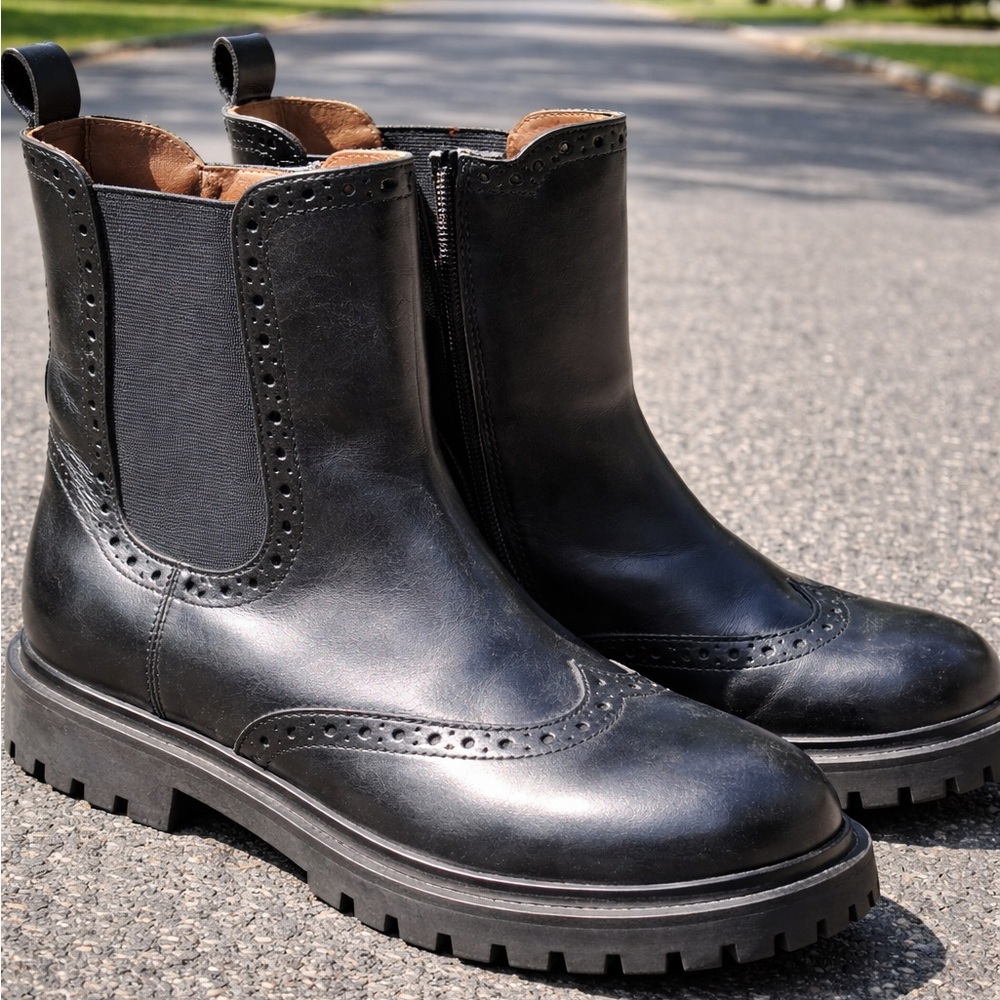Zara Leather Chelsea Ankle Boots EU 37 US 6.5